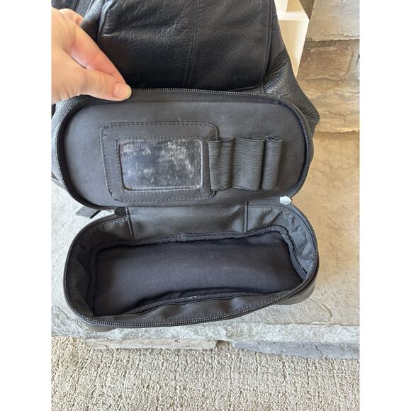 Tignanello Leather Sling Backpack Black Pocket Travel Minimal Festival - Picture 7 of 10